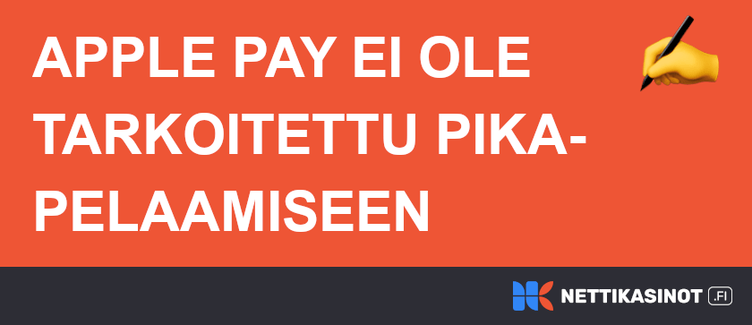 ApplePay casino vaatii rekisteröinnin.