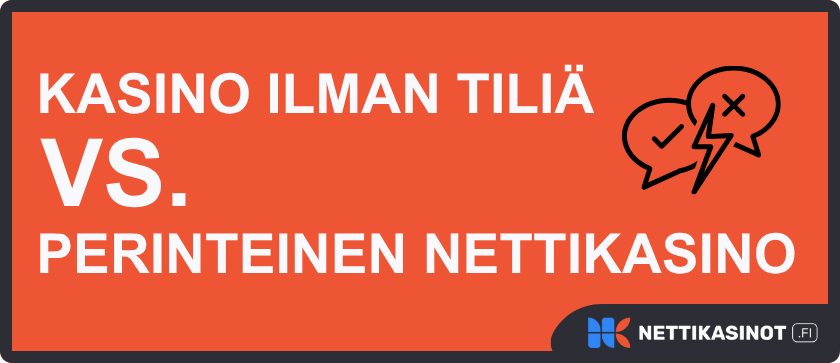 Kasino ilman rekisteröitymistä ja perinteinen kasino vertailussa.