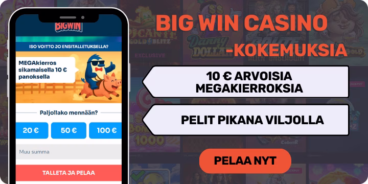 Hanki Big Win Casino kokemuksia pikana Viljo-talletuksella.