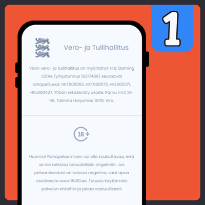 Tarkista, että kasinolta löytyy maininta lisenssistä.