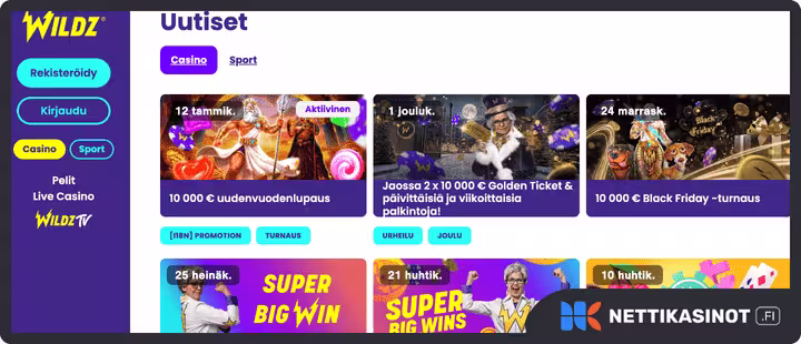 wildz kampanjat ja bonus