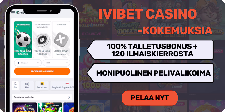 IviBetiltä 100% bonus ja 120 ilmaiskierrosta uusille pelaajille.