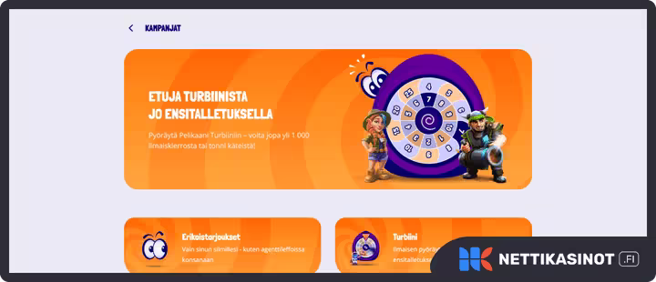 pelikaani kampanjat ja bonus