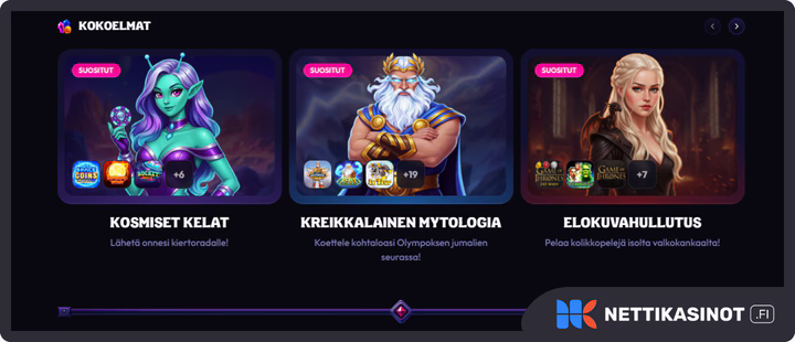 Wildzy Casinolta löydät kolikkopelit myös teemoittain.