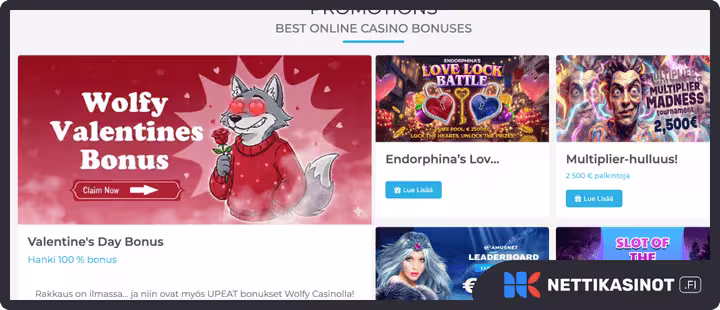 wolfy casino kampanjat ja bonus