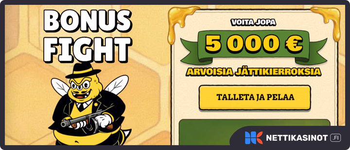 Amppari Casinon Bonus Fightista saa kierrätysvapaita etuja.