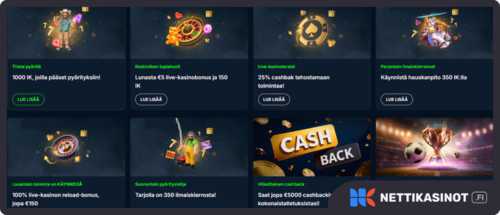 Go4 Casinolla on runsaasti erilaisia bonuskampanjoita