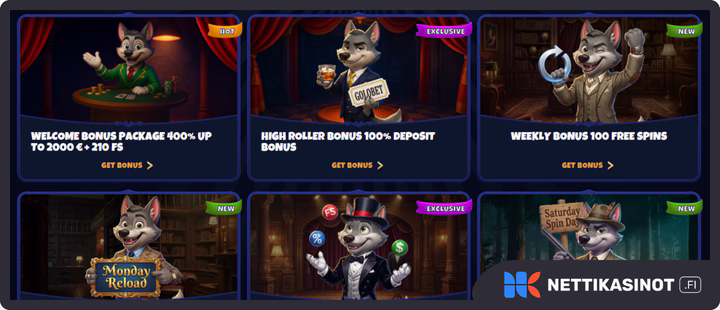 Golobet Casinolta 4-osainen tervetulobonuspaketti.