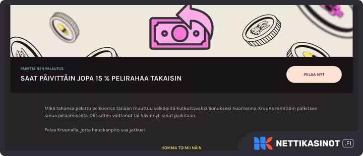 kruuna kampanjat ja bonus