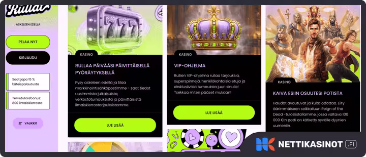 rullat kampanjat ja bonus