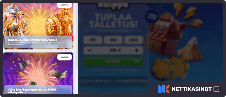 huippukasino kampanjat ja bonus