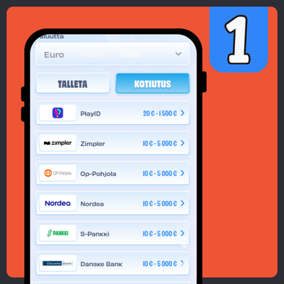 Valitse kotiutustapa.