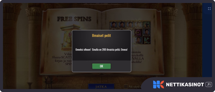 Shokker bonus antoi 200 ilmaiskierrosta.