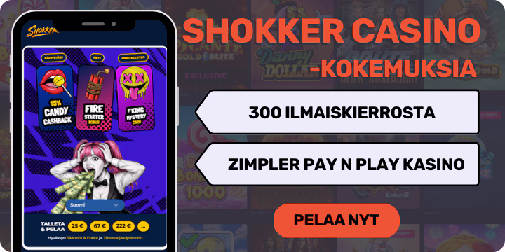 Shokker casinolta 300 ilmaiskierrosta ja nopeat Zimpler pay n play maksut