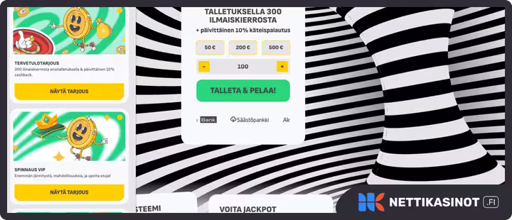 spinnaus kasino kampanjat ja bonus