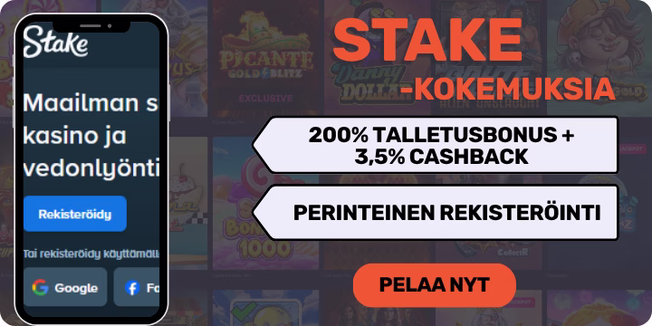 Stake kokemuksia pääsee keräämään isolla bonuksella.