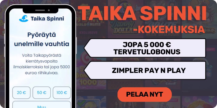 Taika Spinni kasino on nopea Zimpler kasino ilman rekisteröitymistä.