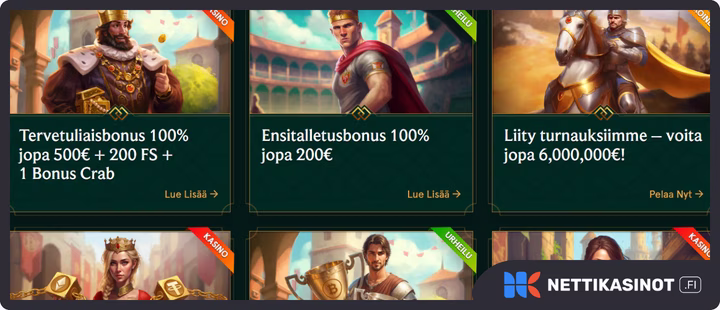 Casinia kampanjat ja bonus