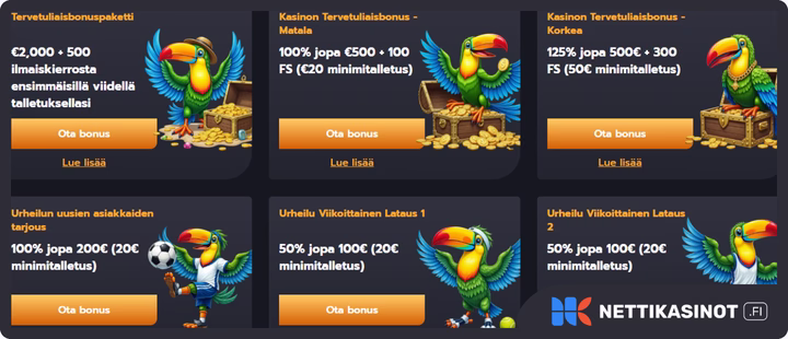 Flappy Casino kampanjat ja bonus