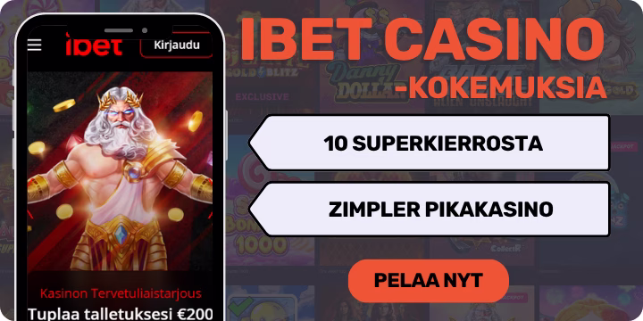 iBet kokemuksia helposti ja nopeasti. Nappaa myös 10 superkierrosta.