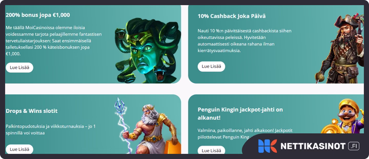 Moi Casino kampanjat ja bonus