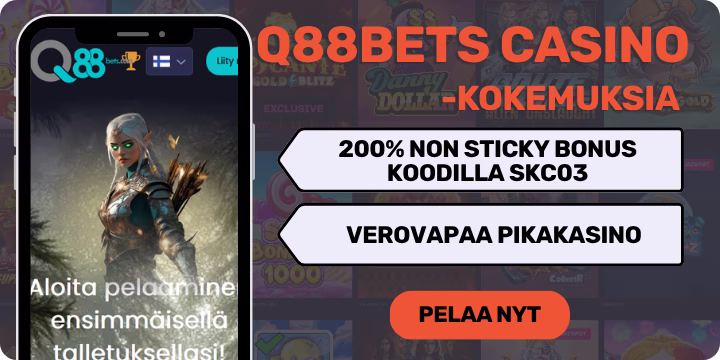 Q88Bets casino kokemuksia verovapaasti isolla tervetulobonuksella.