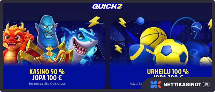 Quickz kampanjat ja bonus