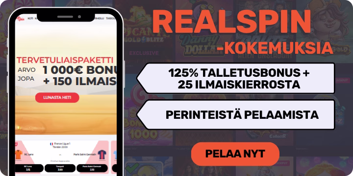 RealSpin kokemuksia isolla talletusbonuksella.