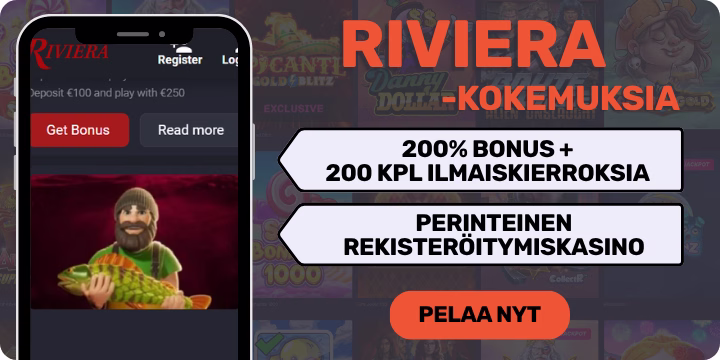 Riviera casino kokemuksia nopeasti isolla bonuksella.
