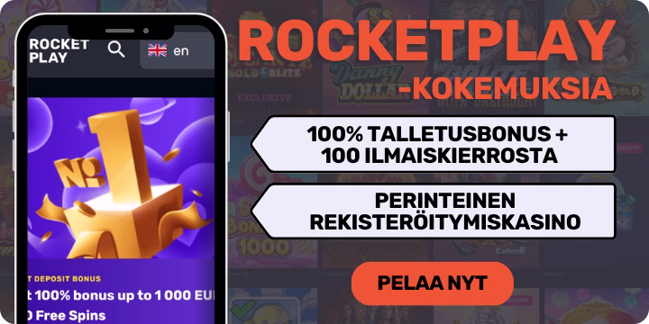 RocketPlay kokemuksia muhkealla tervetulobonuksella.