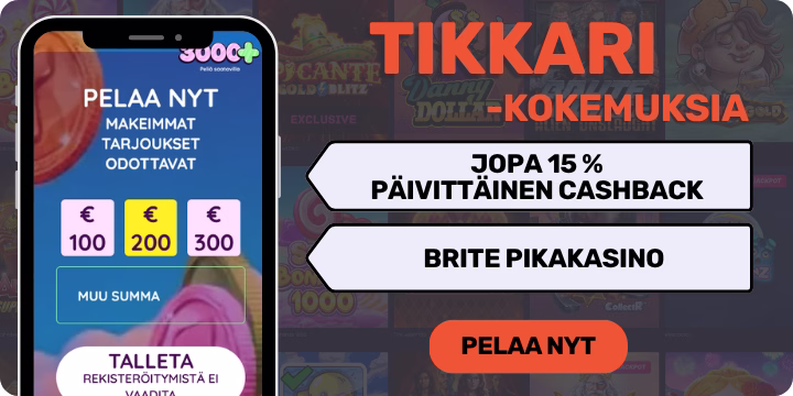 Tikkari kasino kokemuksia suurella cashback bonuksella.