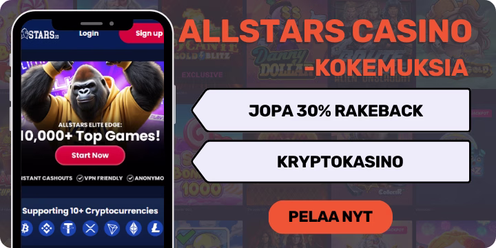 AllStars Casino kokemuksia vauhdikkaalla kryptokasinolla.