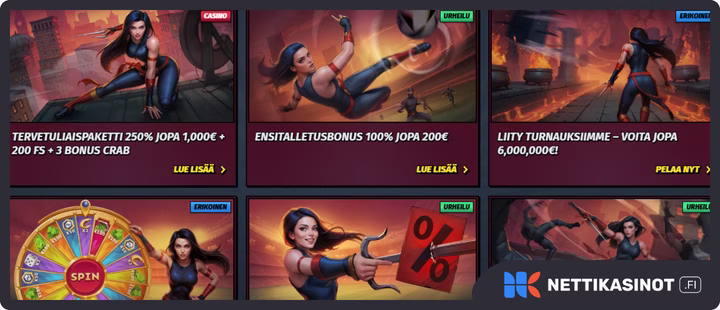 Ally Spin Casino kampanjat ja bonus