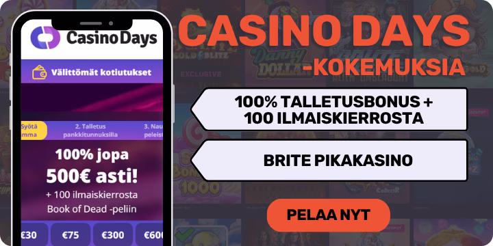 Casino Days kokemuksia mehevällä tervetulobonuksella.
