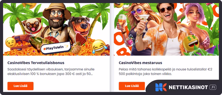 CasinoVibes kampanjat ja bonus