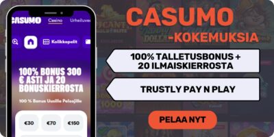 Casumo kokemuksia isolla tervetulobonuksella.