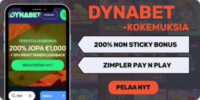 Dynabet kokemuksia non sticky bonuksella.