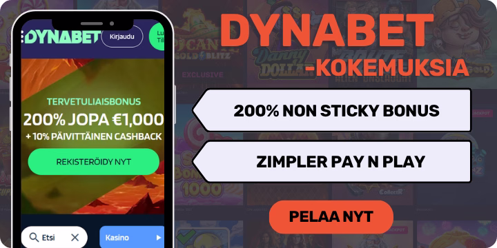 Dynabet kokemuksia non sticky bonuksella.