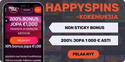 HappySpins kokemuksia non sticky bonuksella.