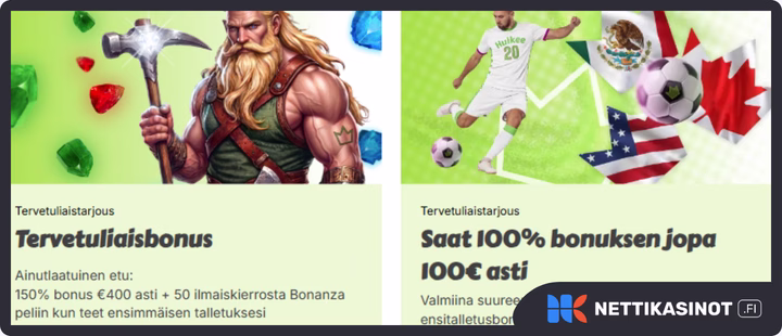Huikee kasino kampanjat ja bonus