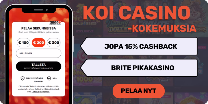 Koi Casino kokemuksia pikana Briten -alustalla.