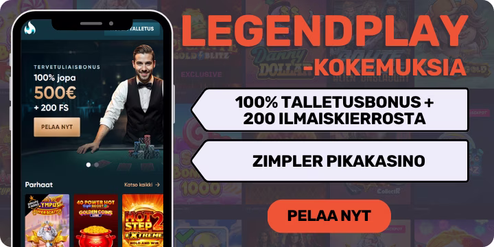LegendPlay casino kokemuksia isolla tervotulobonuksella.