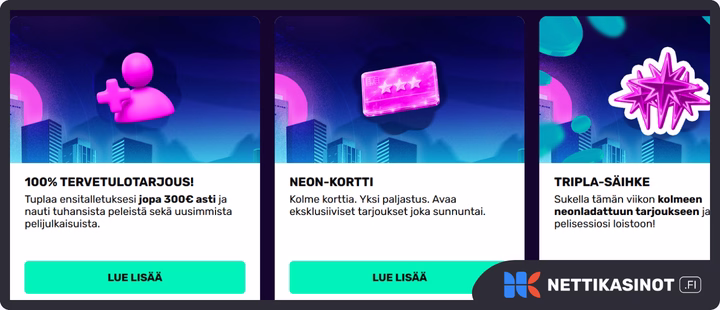 Neon Vegas kampanjat ja bonus