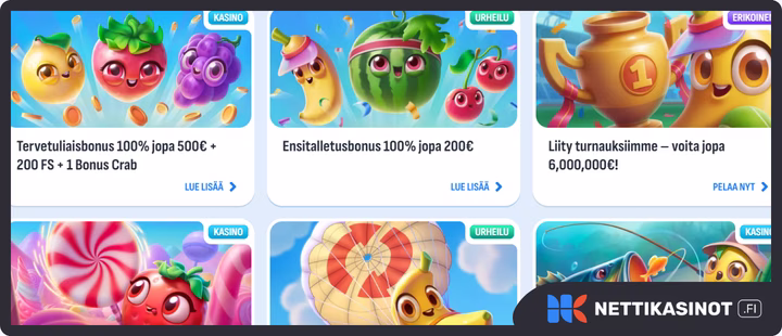 Nomini kampanjat ja bonus
