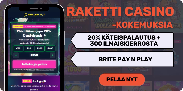 Raketti Casino kokemuksia isolla käteispalautus bonuksella.