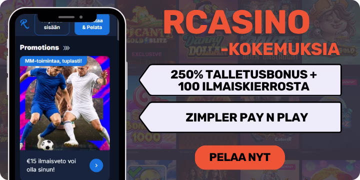 RCasino kokemuksia 250% talletusbonuksella jopa 3 000 euroon asti.