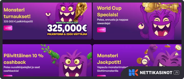 SlottiMonsteri kampanjat ja bonus