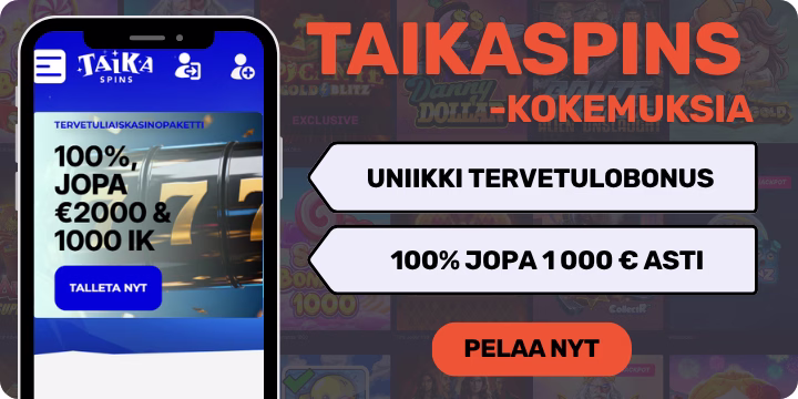 TaikaSpins kokemuksia uniikilla tervetulobonuksella.