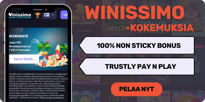 Winissimo kokemuksia non sticky bonuksella.