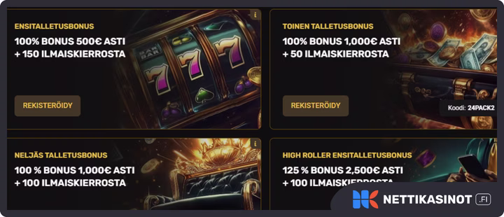 24Casino bonus ja kampanjat